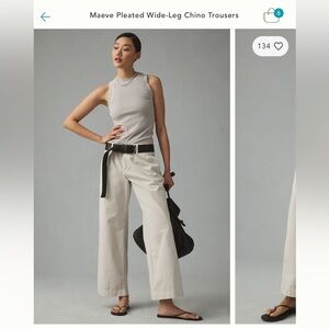 Anthropologie MAEVE wide-leg chino trouser